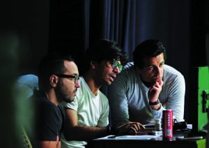 Centre: Amir Endalah, filmmaker.
