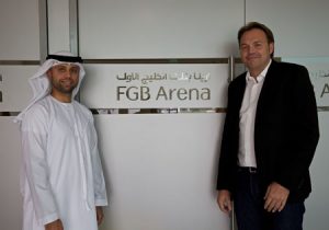 Jamal Al Awadhi of twofour54 (l) with FGB's Rainer Schueler.