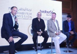 Paul Baker, Mukesh Bhatt and Muck Flannigan at the Mumbai film event.