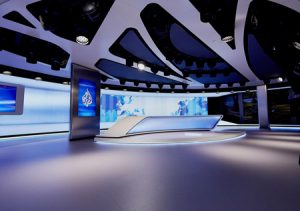 Eyevis video wall in TV studio.