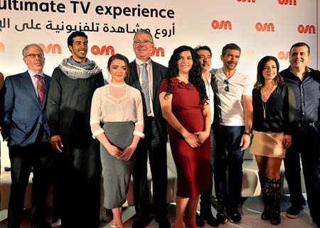 OSN's executive pose with Antonio Banderas and Arab celebrities. 