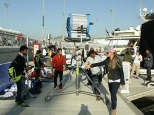 The crew on location in Abu Dhabi.