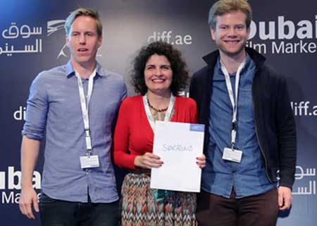 Producer Sabine Sidawi (c) receives Sorfond Partnership Award.