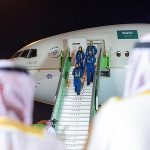 Saudi astronauts Ali Al-Qarni and Rayyanah Barnawi arrive in Riyadh